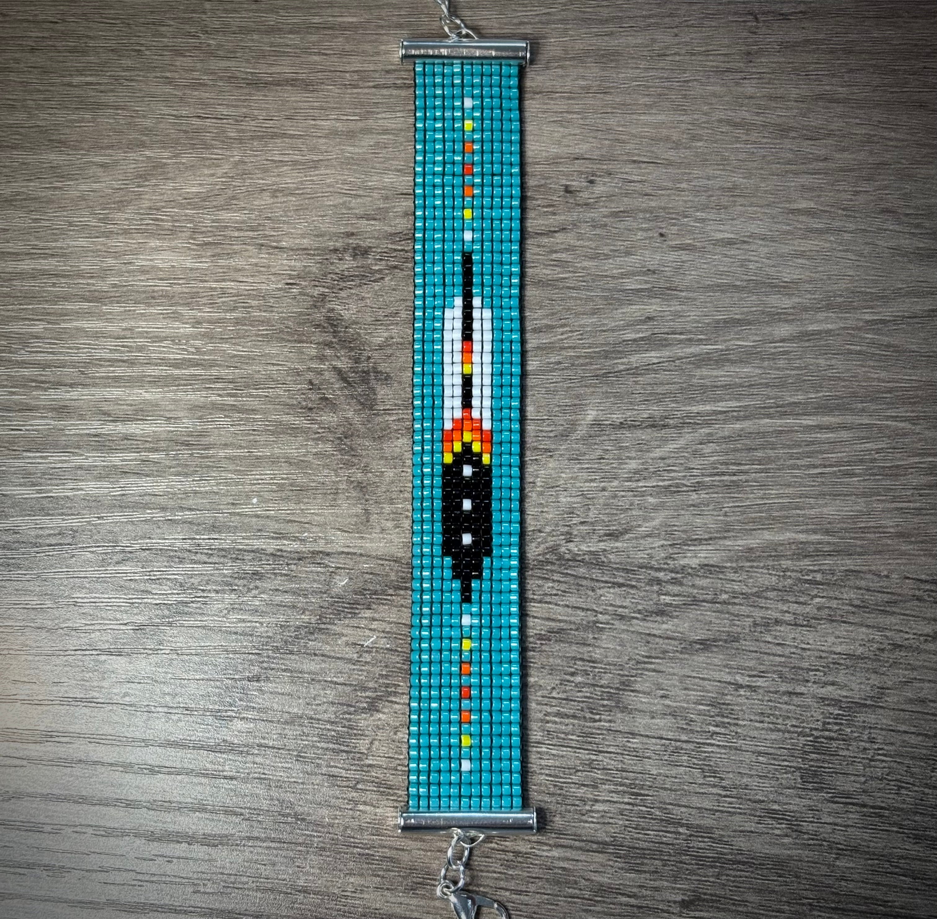 Spirit Bird beaded bracelet front view